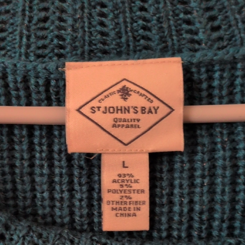 St. John's Bay Cowl Neck Sweater in Deep Teal - Picture 2 of 8